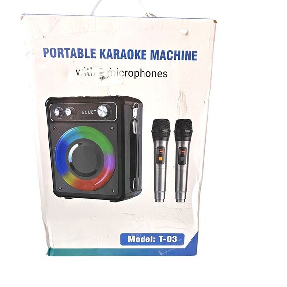 Karaoke Machine, Portable Bluetooth Karaoke Speaker with 2 Wireless Microphones - Picture 11 of 16